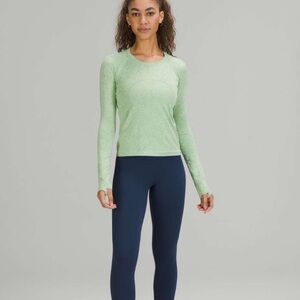 Lululemon Swiftly Tech 2.0 Distorted Noise Creamy Mint Cedar Green Shirt Sz 14